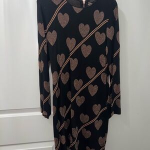 Ted Baker London Black Dress with Gold Heart Design